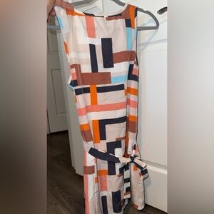Chic Multicolor Geometric Dress